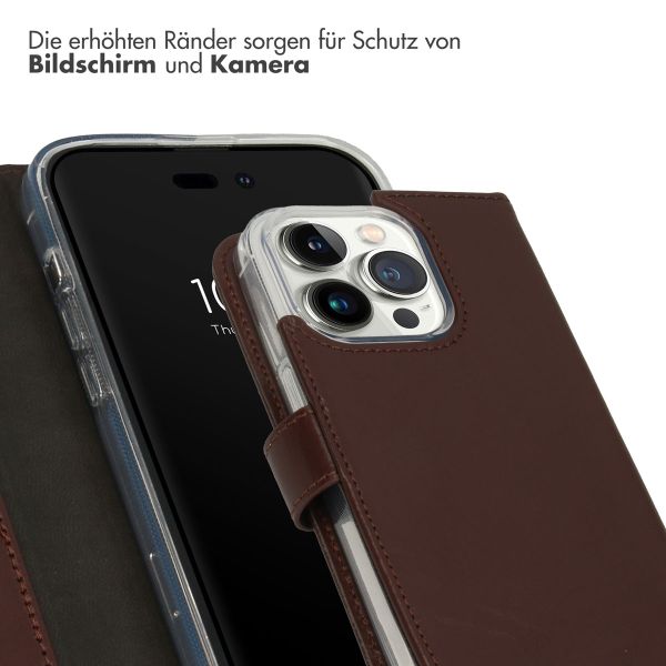Selencia Echtleder Klapphülle iPhone 14 Pro - Braun
