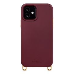Selencia Rivièra Backcover mit MagSafe mit abnehmbaren Haken iPhone 12 / 12 Pro - Bold Burgundy