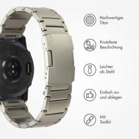 Accezz Mattes Titanstahlarmband -   Garmin 22 mm Anschluss - Titanium