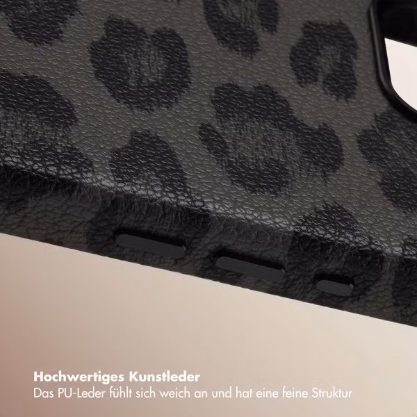 Selencia Sabi Backcover Leopardenmuster mit MagSafe Apple iPhone 16e - Midnight Black