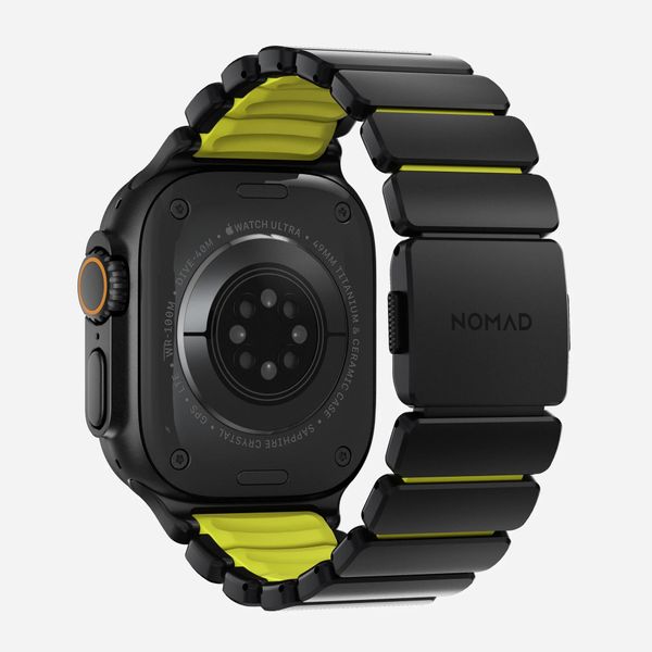 Nomad Stratos Armband für Apple Watch Series 1 - 11 / SE / Ultra (44/45/46/49 mm) - Volt / Black Titanium