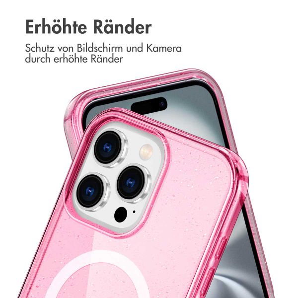 imoshion Sparkle Back Cover mit MagSafe für das Apple iPhone 16 Pro Max - Glitzer Rosa