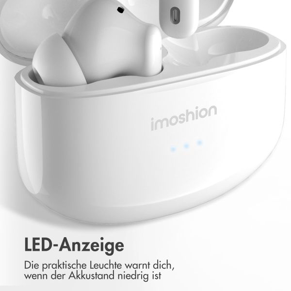 imoshion Aura Pro Earbuds – Kabellose Kopfhörer – Kabellose Bluetooth-Kopfhörer – Mit ANC-Geräuschunterdrückungsfunktion - Weiß