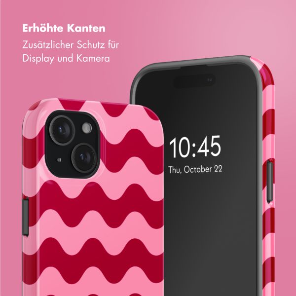 Selencia Vivid Tough Back Cover mit MagSafe für das iPhone 15 - Wave Vibes Lipstick