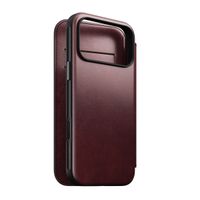Nomad Modern Horween Leather Folio Bookcase mit MagSafe Apple iPhone 17 Pro Max - Burgundy