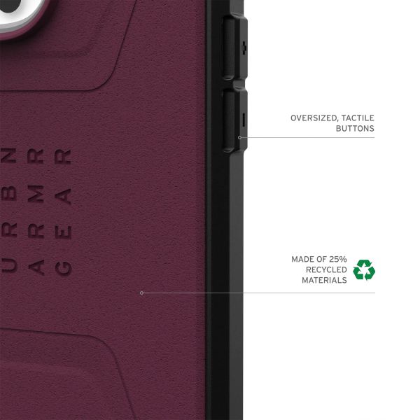 UAG Civilian Backcover MagSafe für das iPhone 16 Pro - Bordeaux