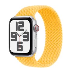 Apple Geflochtenes Solo Loop für  Apple Watch Series 1 - 9 / SE (38/40/41 mm) | Series 10 / 11 (42 mm) - Größe 5 - Sunshine