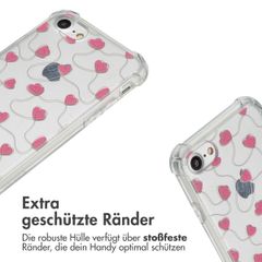 imoshion Design Hülle mit Band Apple iPhone SE (2022 / 2020) / 8 / 7 - Dusty Rose Connected Hearts