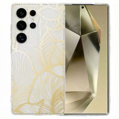 imoshion Design Hülle Samsung Galaxy S25 Ultra - Golden Leaves Transparent