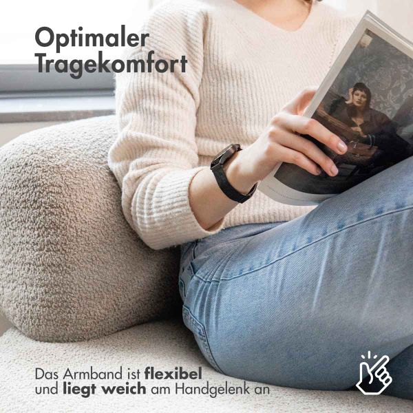 imoshion Mailändische Magnetarmband für das Fitbit Inspire - Größe M - Schwarz