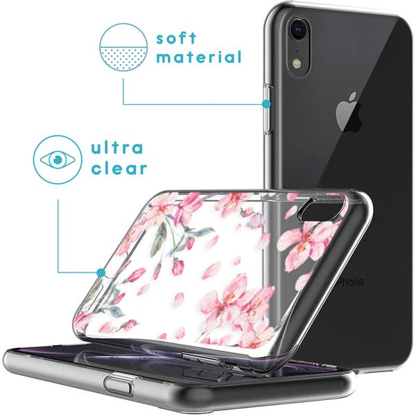 imoshion Design Hülle Apple iPhone Xr - Blume - Rosa