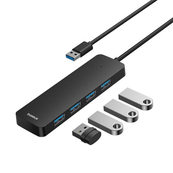 Baseus UltraJoy Lite 4-in-1 USB-A Hub - 100 cm - Dockingstation - Cluster Black