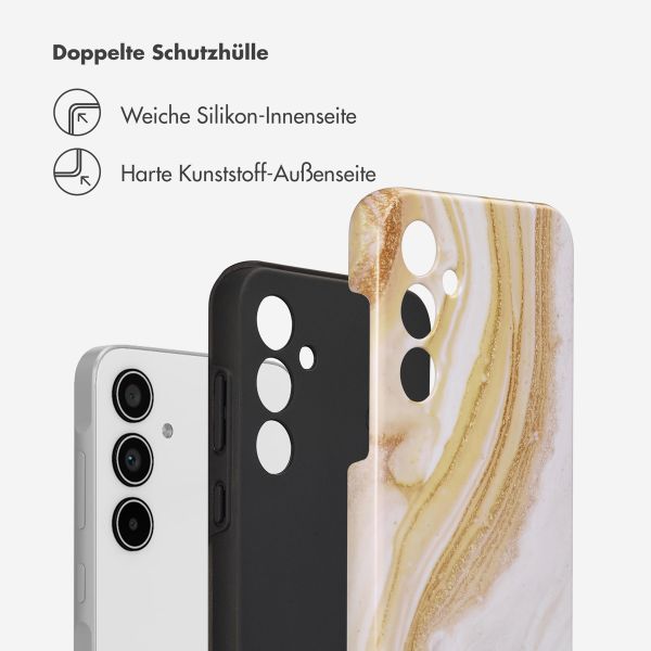 Selencia Vivid Tough Back Cover für das Samsung Galaxy A35 - Chic Marble Gold