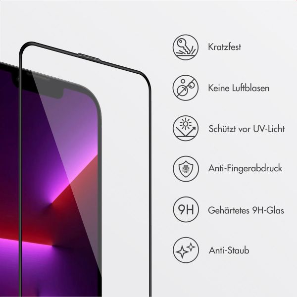 Accezz Gehärteter Glas-Schutz + Applikator Apple iPhone 13 / 13 Pro / 14 / 16e