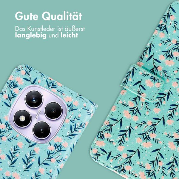 imoshion Design Klapphülle Xiaomi Redmi Note 14 Pro (4G) - Blue Flowers