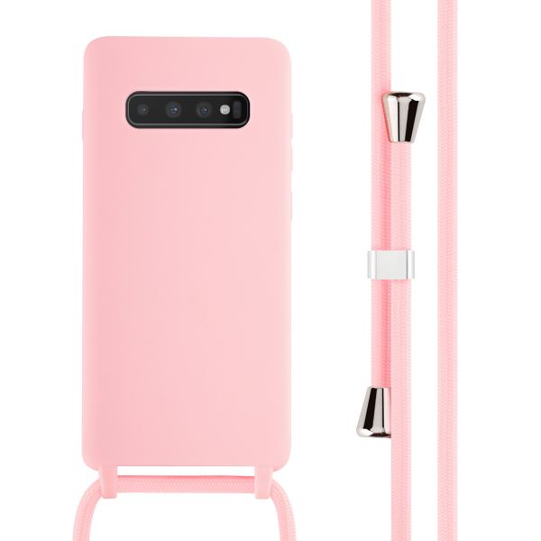 imoshion Silikonhülle mit Band für das Samsung Galaxy S10 Plus - Rosa