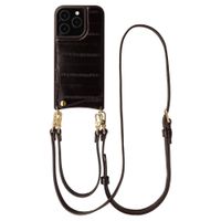 Selencia Nova Echtleder Backcover mit Kartenhalter Apple iPhone 15 Pro - Dark Chocolate