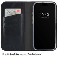 Selencia Echtleder Klapphülle für das Apple iPhone 16 Pro Max - Schwarz