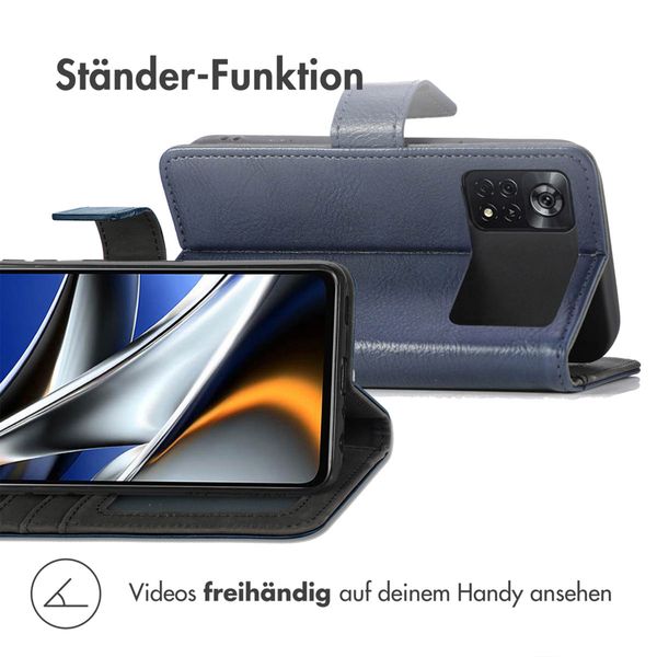 imoshion Luxuriöse Klapphülle Xiaomi Poco X4 Pro 5G - Dunkelblau