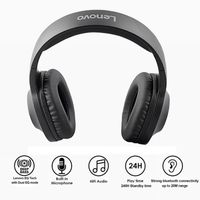 Lenovo HD116 Wireless Over Ear Headphones - Schwarz