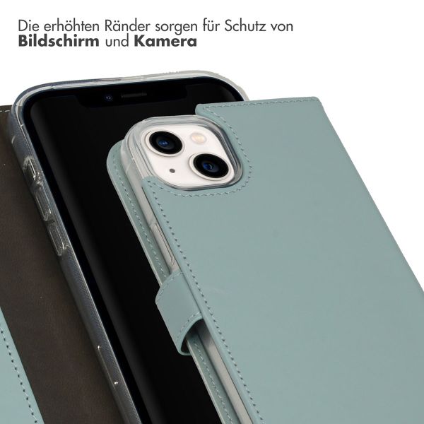 Selencia Echtleder Klapphülle Apple iPhone 14 Plus - Air Blue