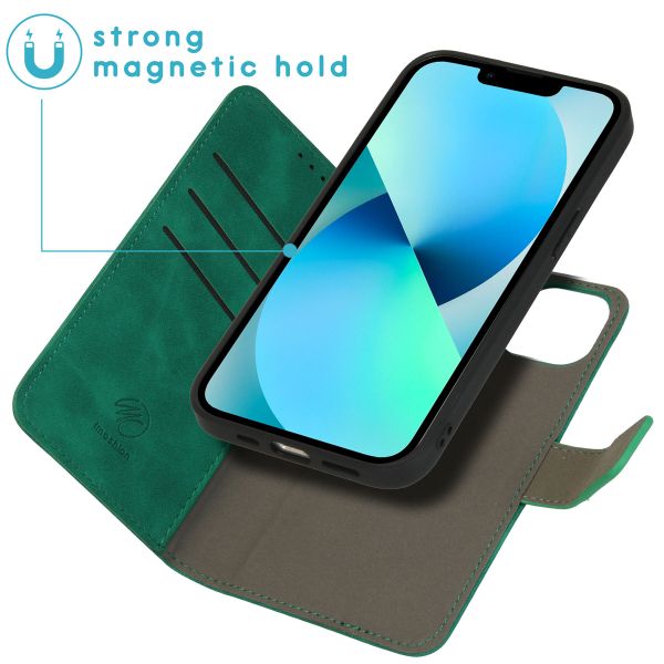 imoshion Entfernbare 2-1 Luxus Klapphülle Apple iPhone 13 - Dunkelgrün