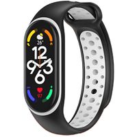 imoshion Silikonband Sport für das Xiaomi Mi Band 7 - Schwarz / Weiß