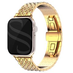 Selencia Drachenarmband aus Stahl für das  Apple Watch Series 1 t/m 9 / SE (38/40/41 mm) | Series 10 / 11 (42 mm) - Gold