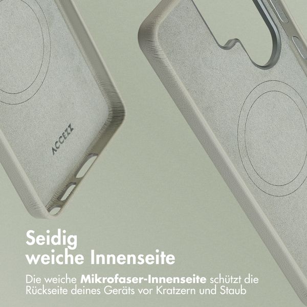 Accezz MagSafe Leather Backcover Samsung Galaxy S26 Ultra - Light Grey