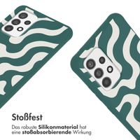 imoshion Silikonhülle design mit Band für das Samsung Galaxy A52(s) / (5G/4G) - Petrol Green Groovy