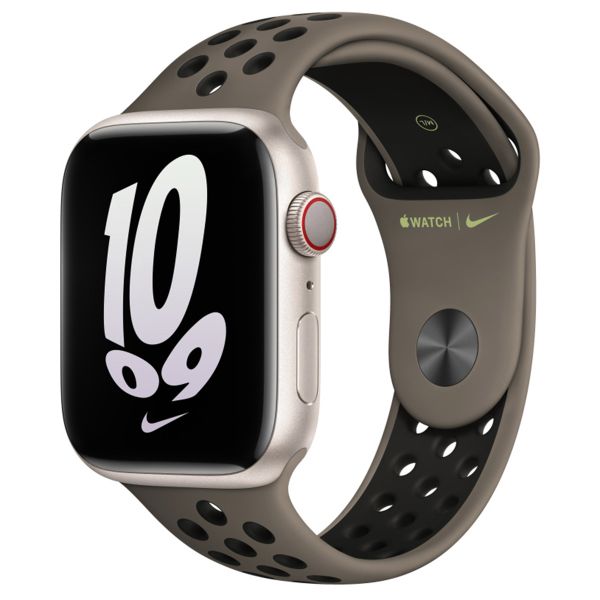 Apple Nike Sport Band für das Apple Watch Series 1-10 / SE / Ultra (2) - 42/44/45/46/49 mm - Olive Grey / Black