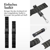 Accezz Mattes Titanstahlarmband -   Garmin 22 mm Anschluss - Schwarz