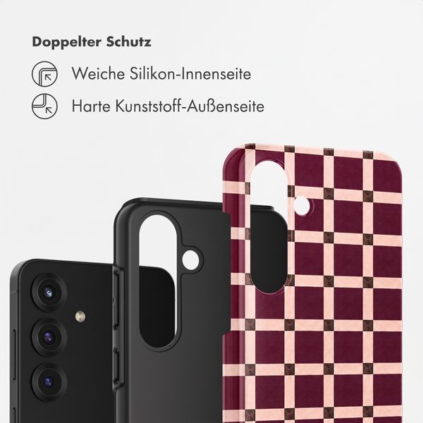 Selencia Vivid Back Cover Samsung Galaxy S25 - Check This Burgundy