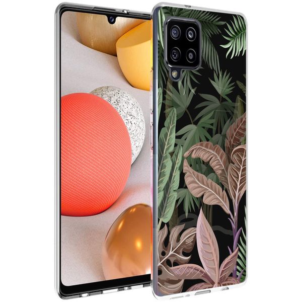 imoshion Design Hülle Samsung Galaxy A42 - Dschungel - Grün / Rosa