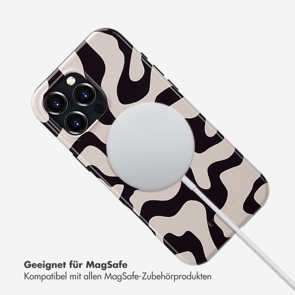 Selencia Vivid Tough Back Cover MagSafe für das iPhone 16 Pro Max - Art Wave Black