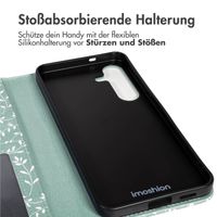imoshion Design Klapphülle Samsung Galaxy S25 FE - Smoke Green Flowers
