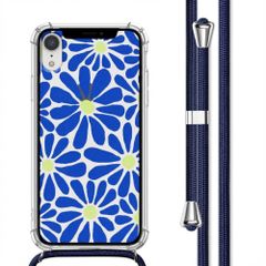 imoshion Design Hülle mit Band Apple iPhone Xr - Cobalt Blue Flowers Connect