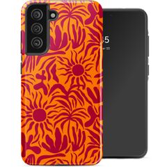 Selencia Vivid Back Cover Samsung Galaxy S21 FE - Tropical Vibes Apricot