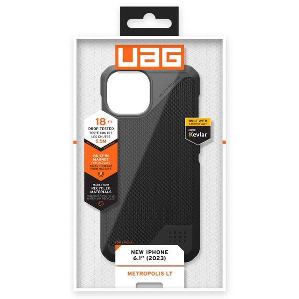 UAG Back Cover Metropolis LT MagSafe Apple iPhone 15 - Schwarz