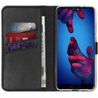 Selencia Echtleder Klapphülle Huawei P20 - Schwarz