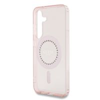 Guess MagSafe IML Strass Hülle Samsung Galaxy S25 - Rosa