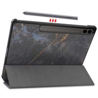 imoshion Design Trifold Klapphülle für das Samsung Tab S10 Plus / Tab S9 Plus / Tab S9 FE Plus - Black Marble