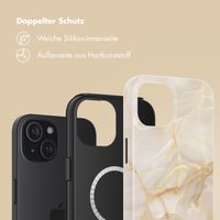 Selencia Vivid Tough Back Cover mit MagSafe für das iPhone 15 - Golden Beige Marble