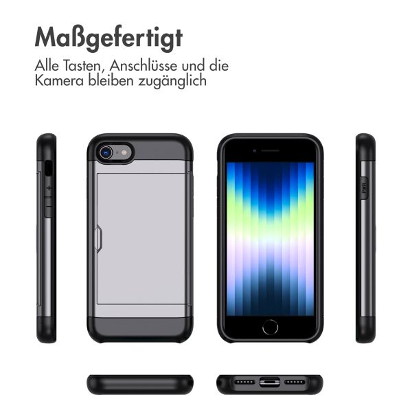 imoshion Backcover mit Kartenfach Apple iPhone SE (2022 / 2020) / 8 / 7 - Grau