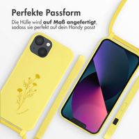 imoshion Silikonhülle design mit Band für das iPhone 13 - Flower Yellow