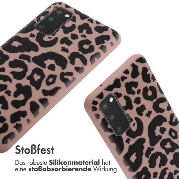 imoshion Silikonhülle design mit Band für das Samsung Galaxy S20 - Animal Pink