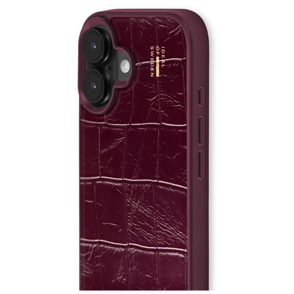 iDeal of Sweden MagSafe-Hülle aus veganem Leder Apple iPhone 16 - Fine Wine Croco