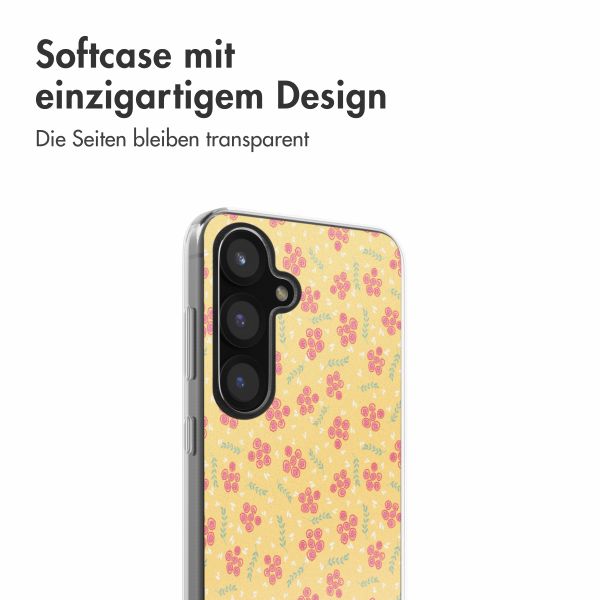 imoshion  Design Hülle für das Samsung Galaxy S25 - Sunny Yellow Petite Flowers