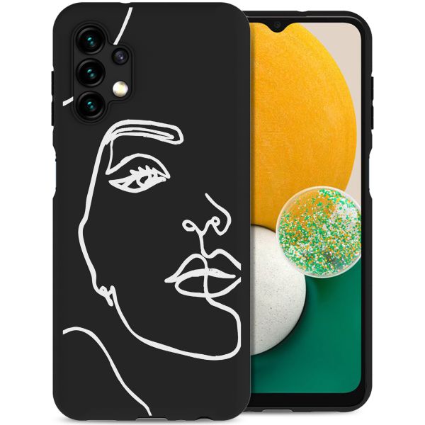 imoshion Design Hülle für das Samsung Galaxy A13 (5G) / A04s - Line Art Woman Black