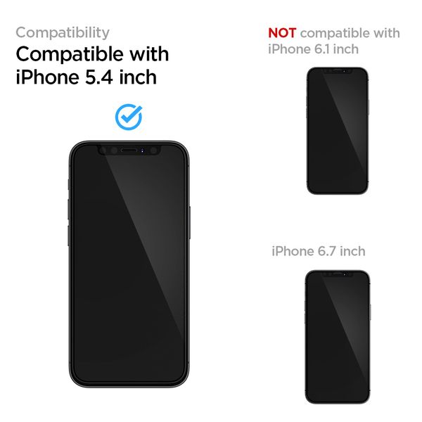 Spigen GLAStR Slim Tempered Glass Screen Protector für das iPhone 12 Mini - Schwarz